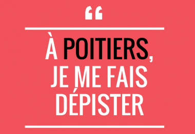 Visuel sur le dépistage avec écrit "A Poitiers je me fais dépister"