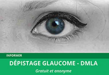 Affiche de la journée de dépistage du glaucome et de la DMLA proposé par l'UNADEV à Boulogne Billancourt