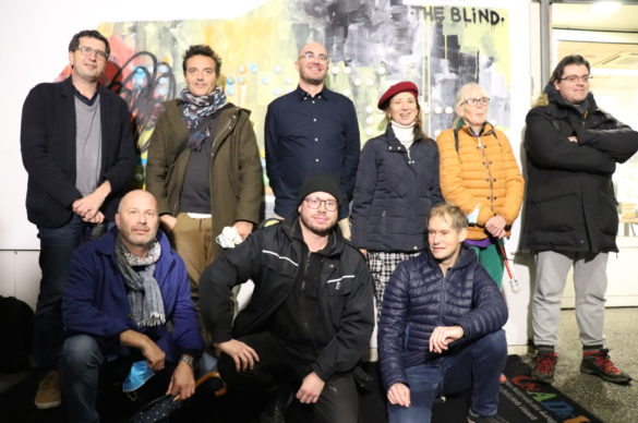 photo de groupe des participants et porteurs du projet de fresque braille