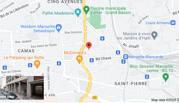 Localisation du centre de Marseille